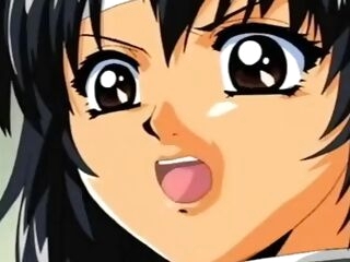 Hot anime porn brunette doing the double deep throat