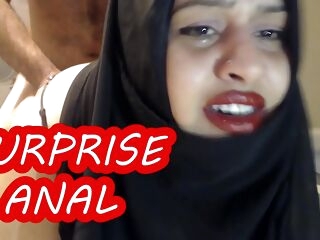 painful surprise assfucking with married hijab chick