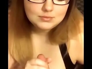 Chubby Girl With Glasses Point of view Blowjob
